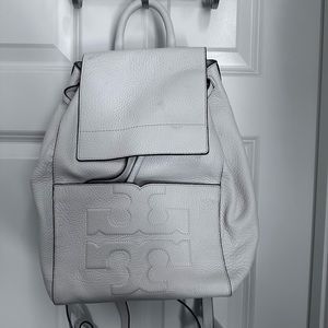 Tory Burch white leather backpack